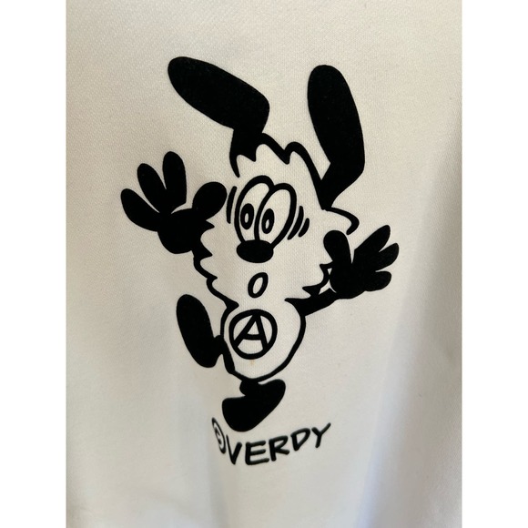 Uniqlo Verdy‎ Hoodie Mens Small White Pullover Hoodie Sweatshirt Felt Graphic e2 - Picture 2 of 4